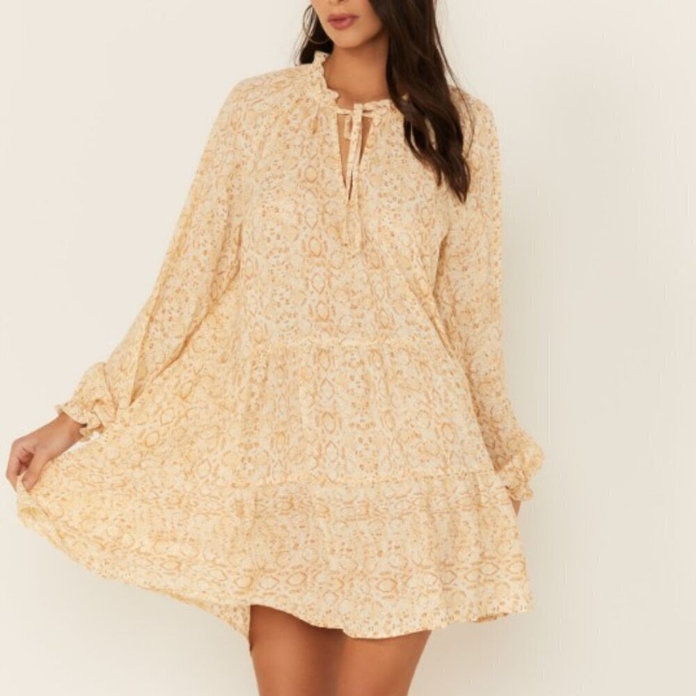 Show Me Your Mumu Multicolored Snake Print Birdie Mini Dress